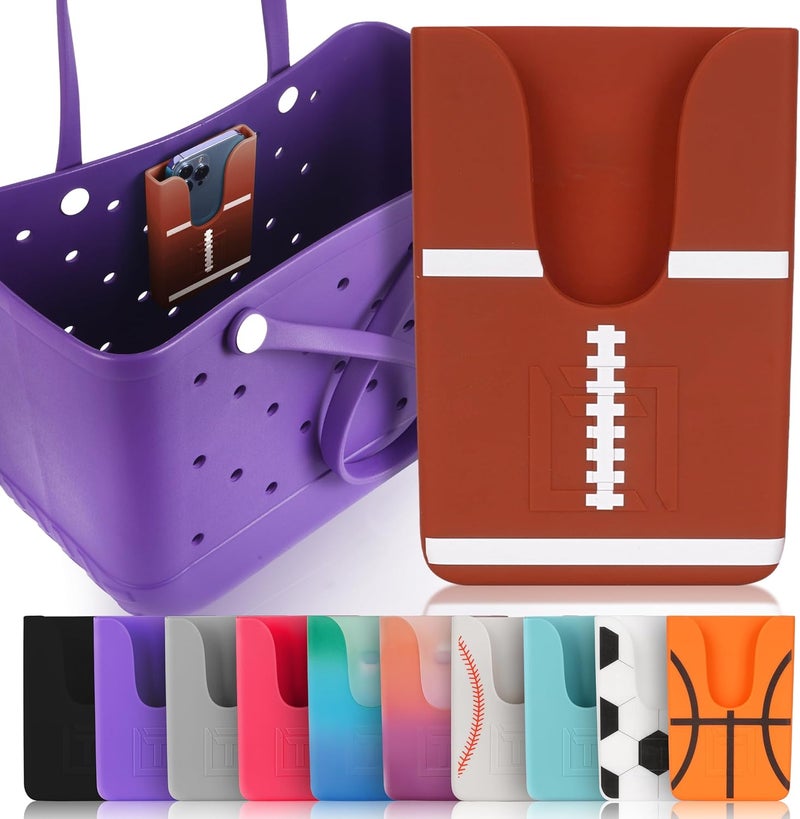 Tributary Brands - Football Phone Holder for Bogg Bag and Simple Modern Bag - Made of Silicone and Fits All Phone Sizes - Image 1